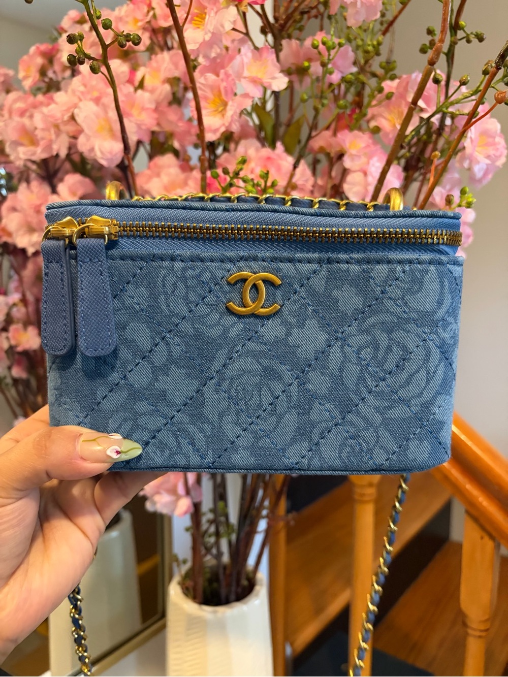 Blue Quilted Mini Vanity Crossbody – VIP Gift